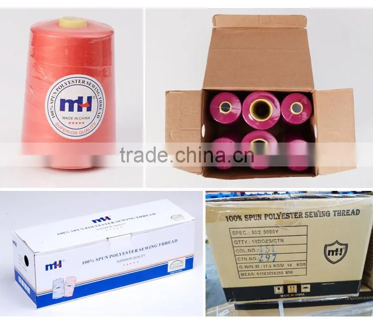 100% Cone Polyester Thread or Spun Polyester Sewing Thread