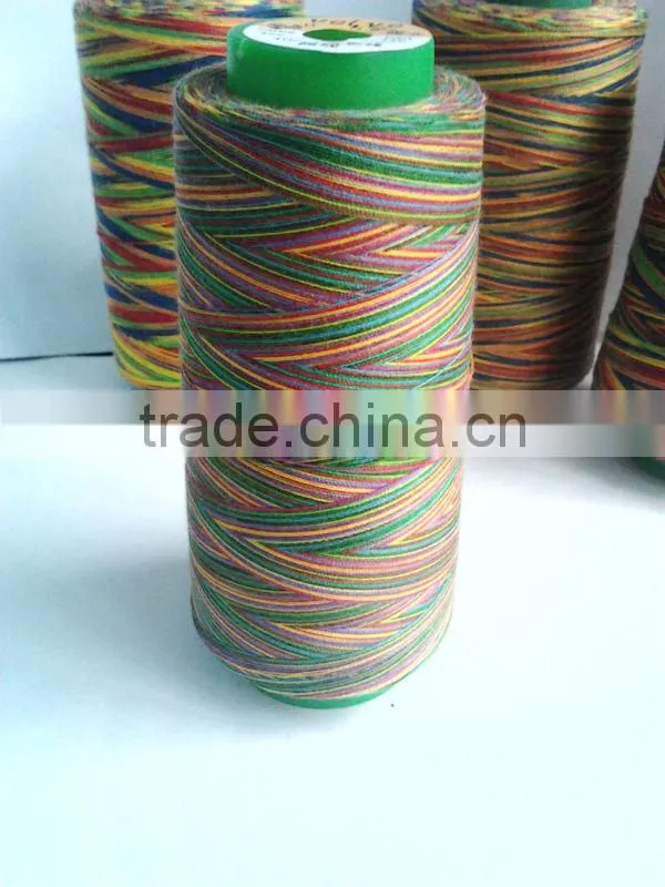 Multiple-color cotton sewing thread