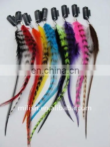 grizzly rooster hair feathers extensions FHE-0008