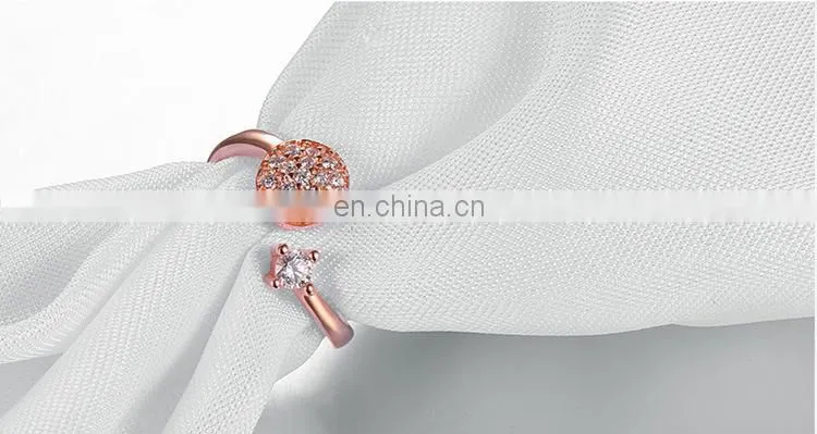 Rose gold plated brass crystal CZ stone ring for Women , Best Wedding gift,Love ring