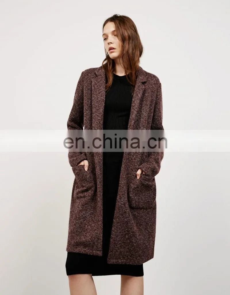 Custom Coat Design 2016 Women Single Button Garnet Long Winter Coats