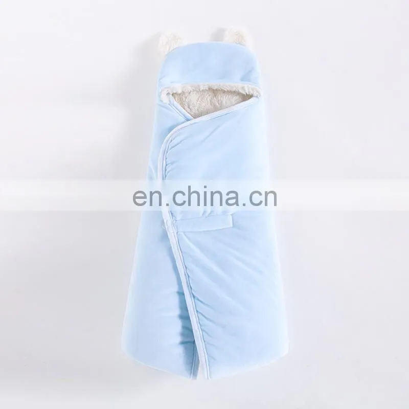 LOW MOQ Cartoon Animal Chicken Cotton Swaddle Blanket With Belt