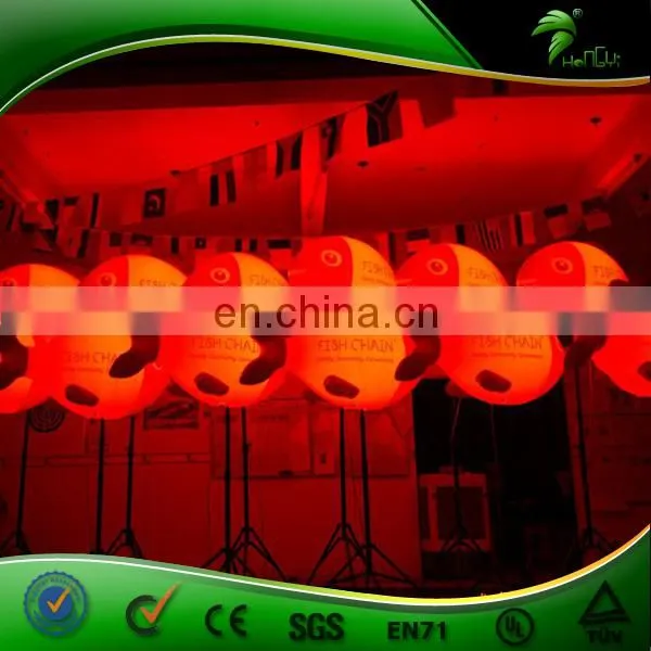 Customized Design Tripod Stand Inflatable Fish Model , Advertising Inflatable LED Lighting Standing Fish Balloon