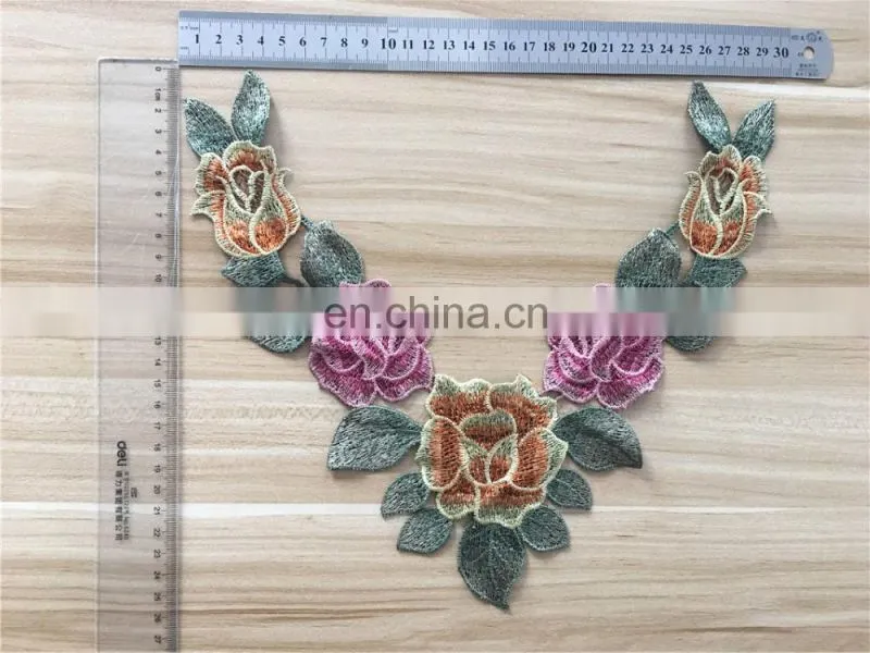 2017 new dedign popular embroidery colorful flower