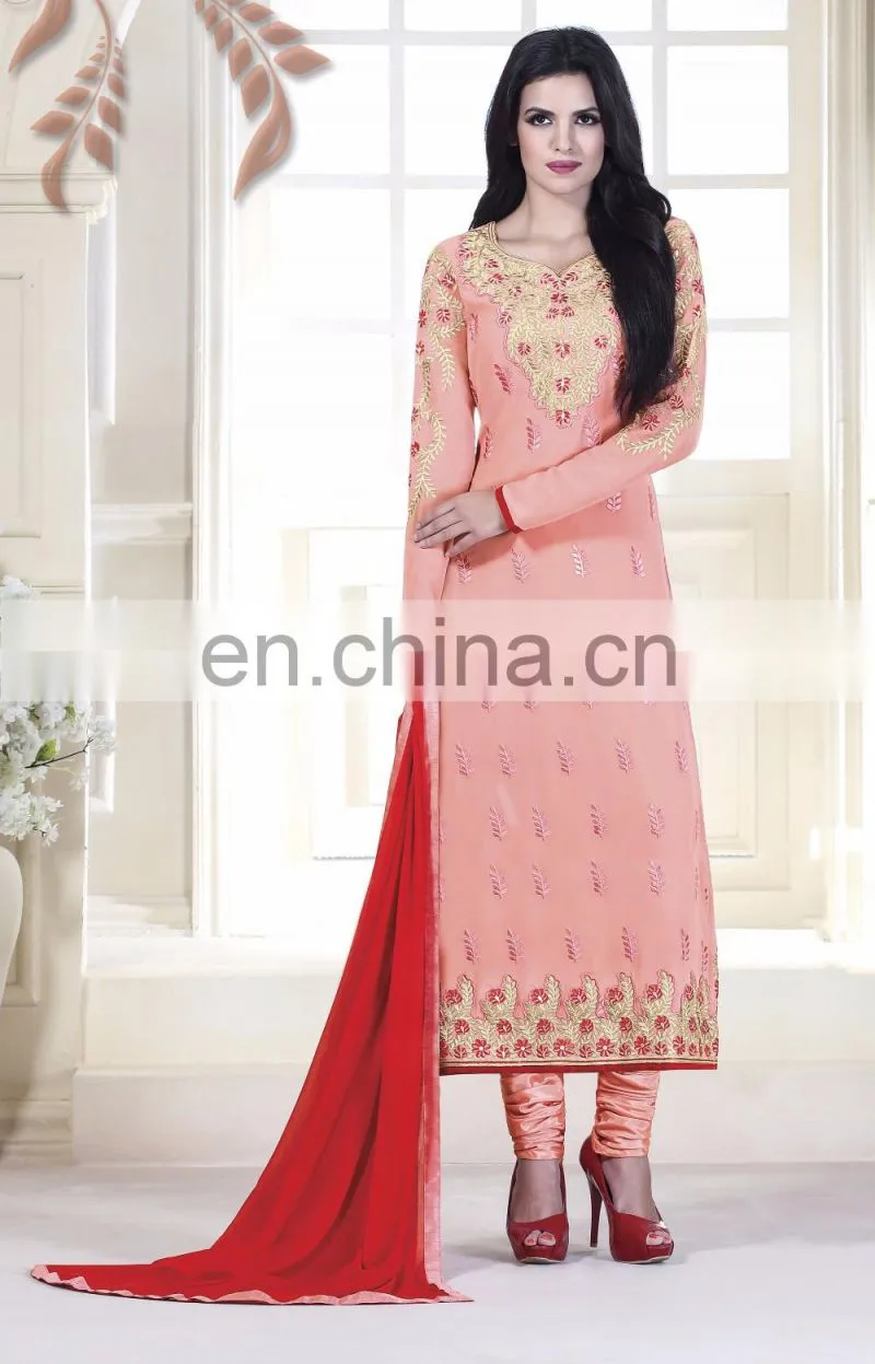 Sea Green Colored Faux Georgette Indian Traditional Wear Suit.