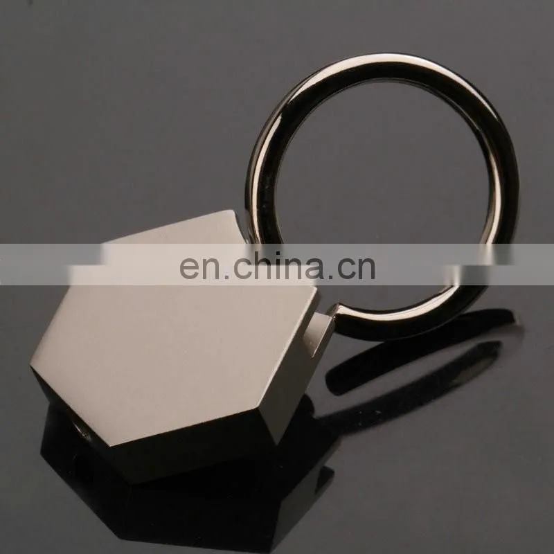 Customized hexagon blank Metal Keychain