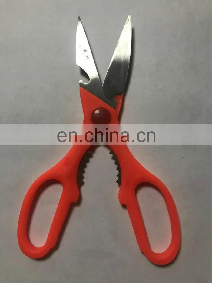 High Quality With Color Plastic Handle Kitchen Scissors Nut Cracker