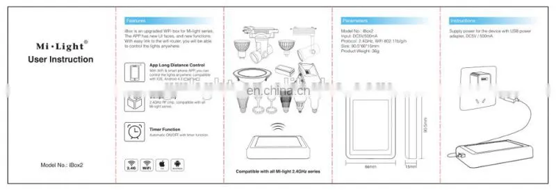 Milight 2.4G rgb rgbw dim ct led wifi box led wifi controller