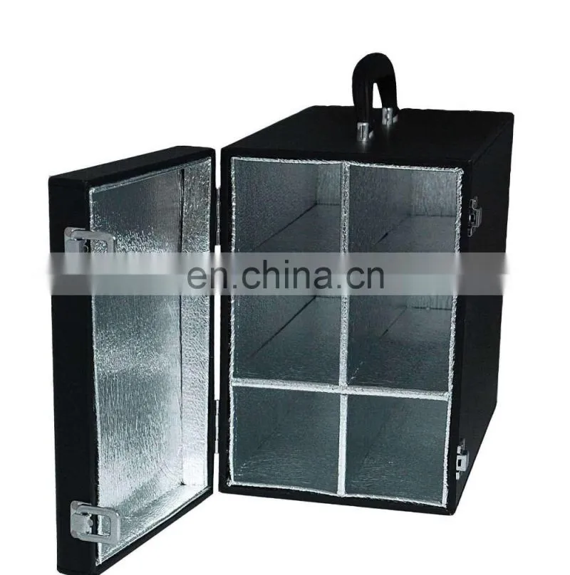 Senior business white wine suitcase,6 aluminum wine bottles trolley case/wine bottle display case