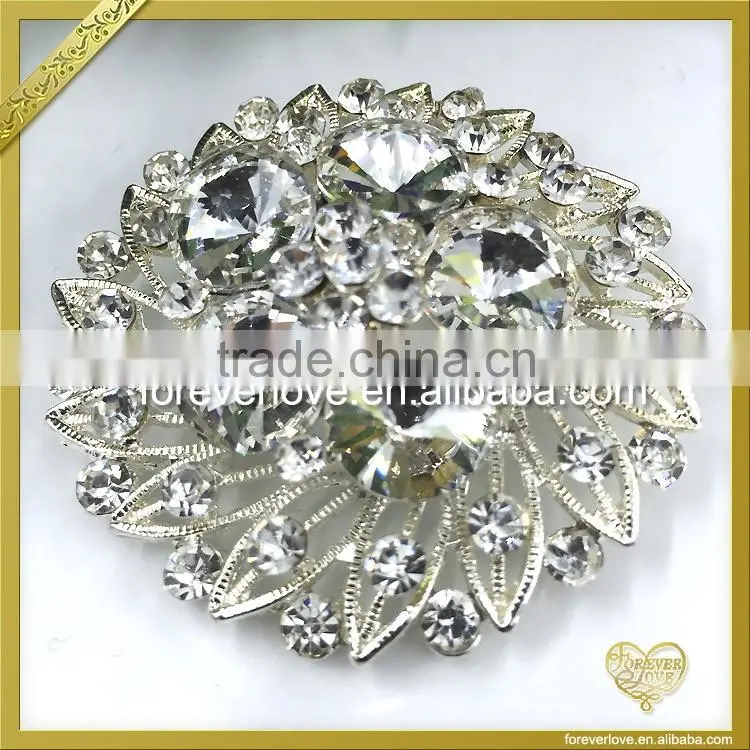 Fashion design jewelry accessories rhinestone round shaped brooch pin FB-041