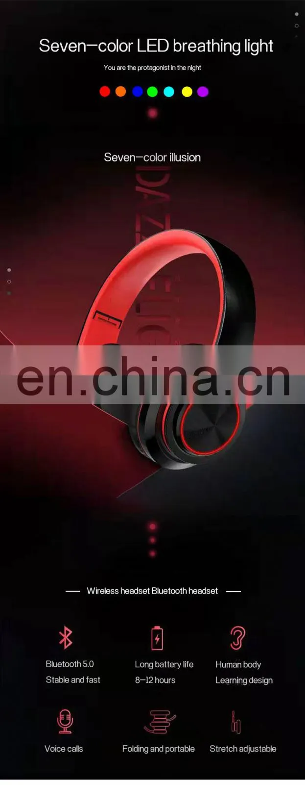 2020 Best Sell Wireless Cancelling Headband Cheaper Sports Stereo Headset Foldable Deep Bass Earphones Headphone