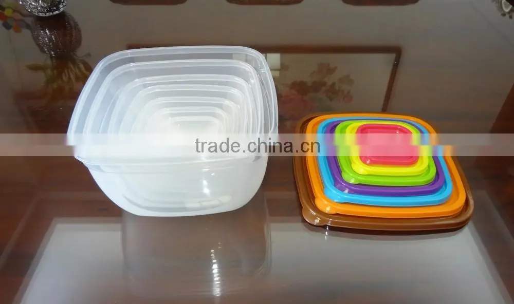 Hot selling 7 pcs set square plastic food storage container / food storage box