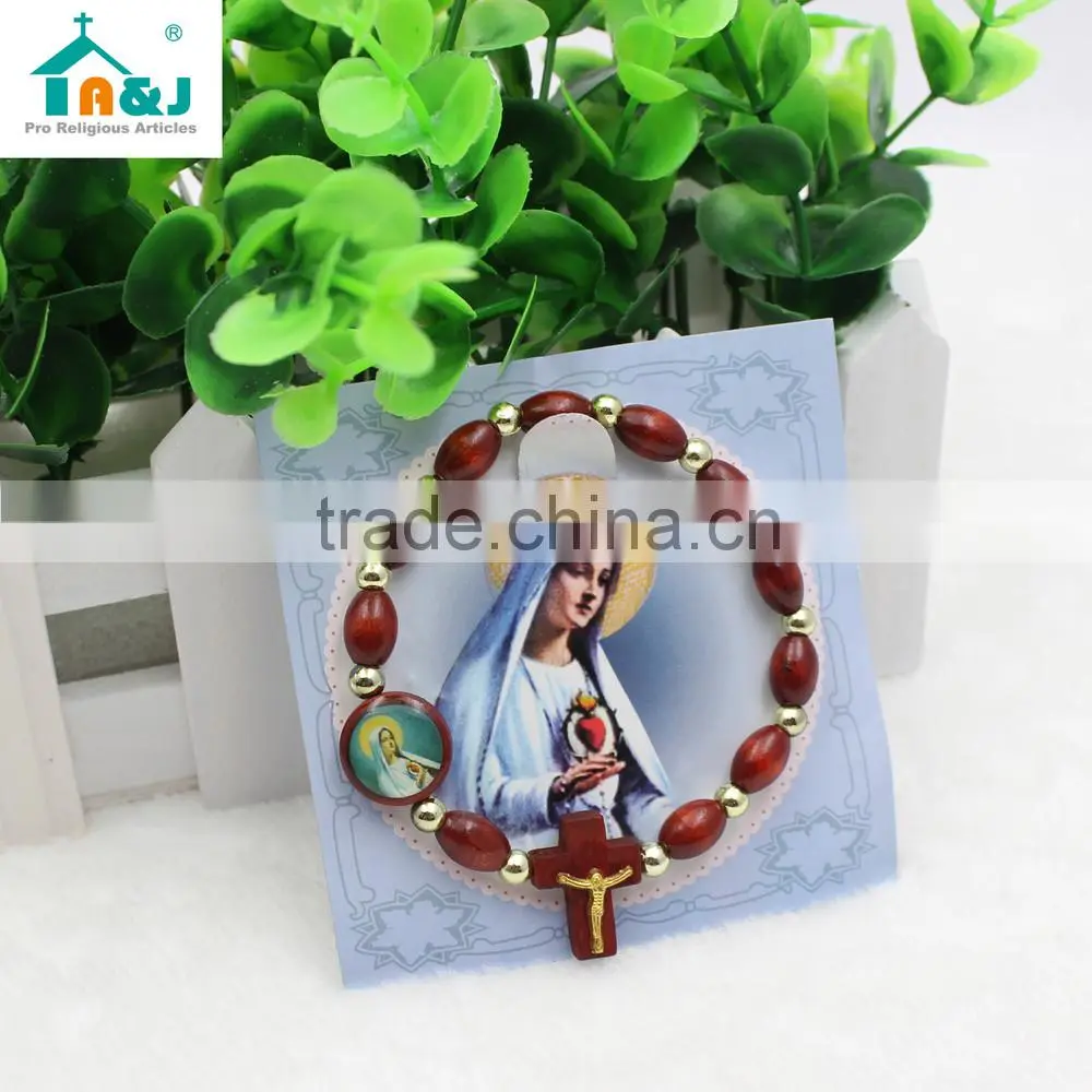 Wooden beads rosary bracelet