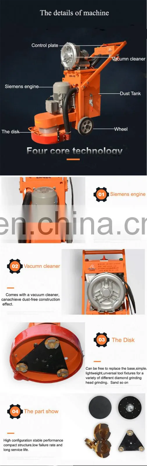 Used floor grinding polishing concrete machine price