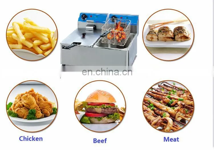 8L Stainless Steel Electric fish Fryer / Double Tanks chips Fryer