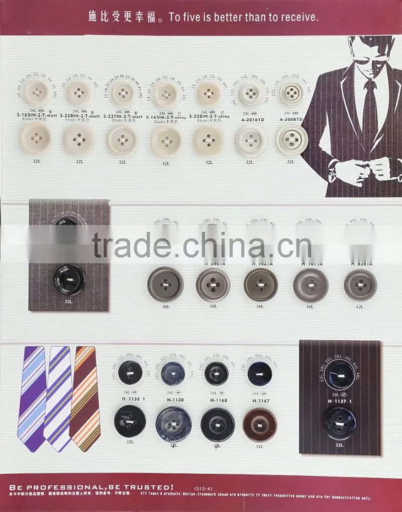 4-holes 24L 32L grey color buttons for men's suits