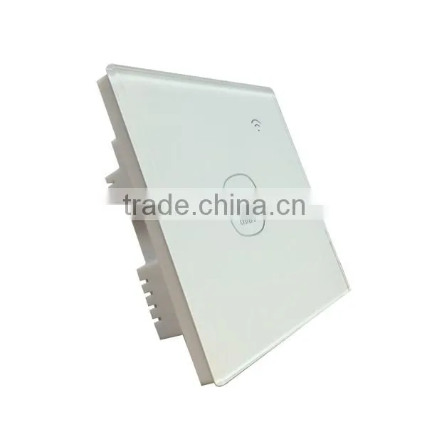 2015 Remote Control electric switch Single Fire Wire High Quality Glass Panel Smart lighting switch