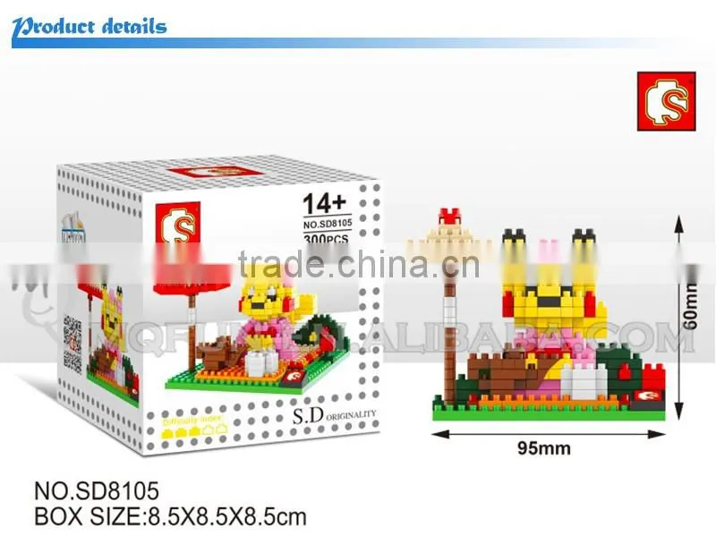 Mini Qute Sembo kawaii 6 styles amine pikachu diamond plastic building block model educational toy