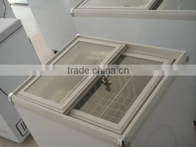 mini cheap ice cream freezer sliding glass flat door chest freezer