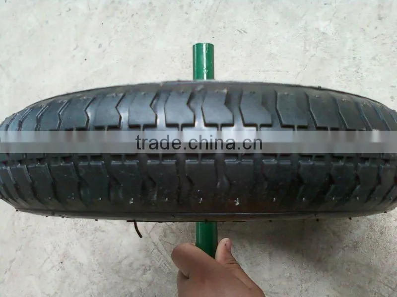 Small pneumatic and solid rubber wheel for wheelbarrow trolley
