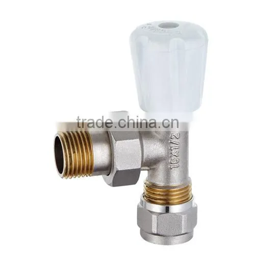 HR5100 brass radiation valve with drain angle chrome