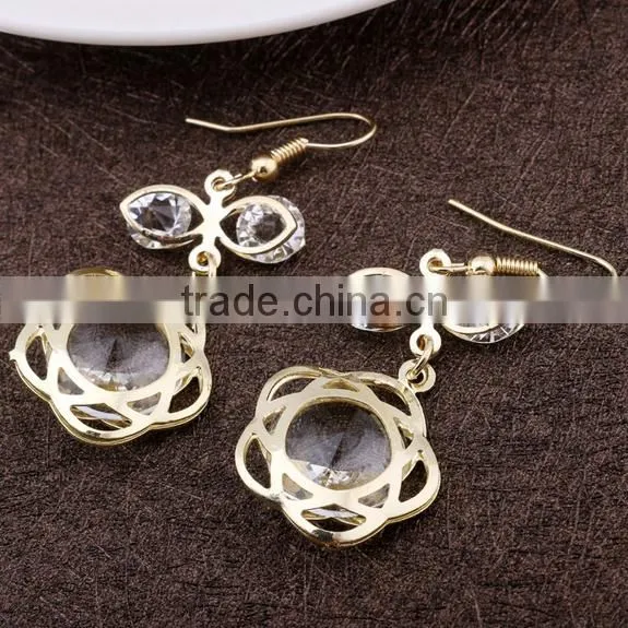 Latest fashion glass earrings designs beautiful flower earrings