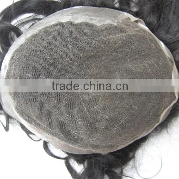 Fine virgin brazilian hair cheap toupee for men