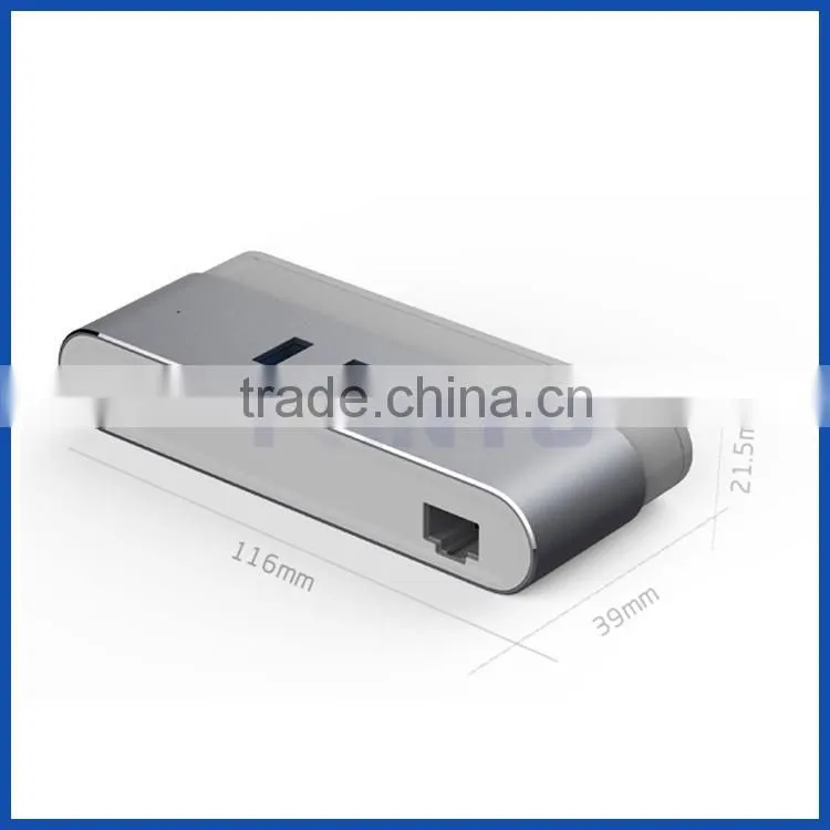 USB 3.0 to 3 ports USB 3.0 hub with RJ45 10/100/1000Mbps Gigabit lan adapter