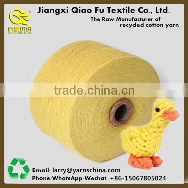 Yellow/Purple Color OE Recycled/Regenerated Yarn, Cotton/Polyester Blended yarn, TC Pet Toys Yarn