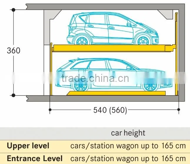 2 level combined parking car lift/double parking car lift
