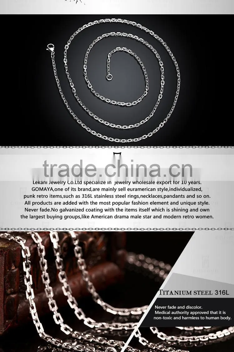 Wholesale Handmade Long Models Hip Hop Style Stainless Steel Neck Chain