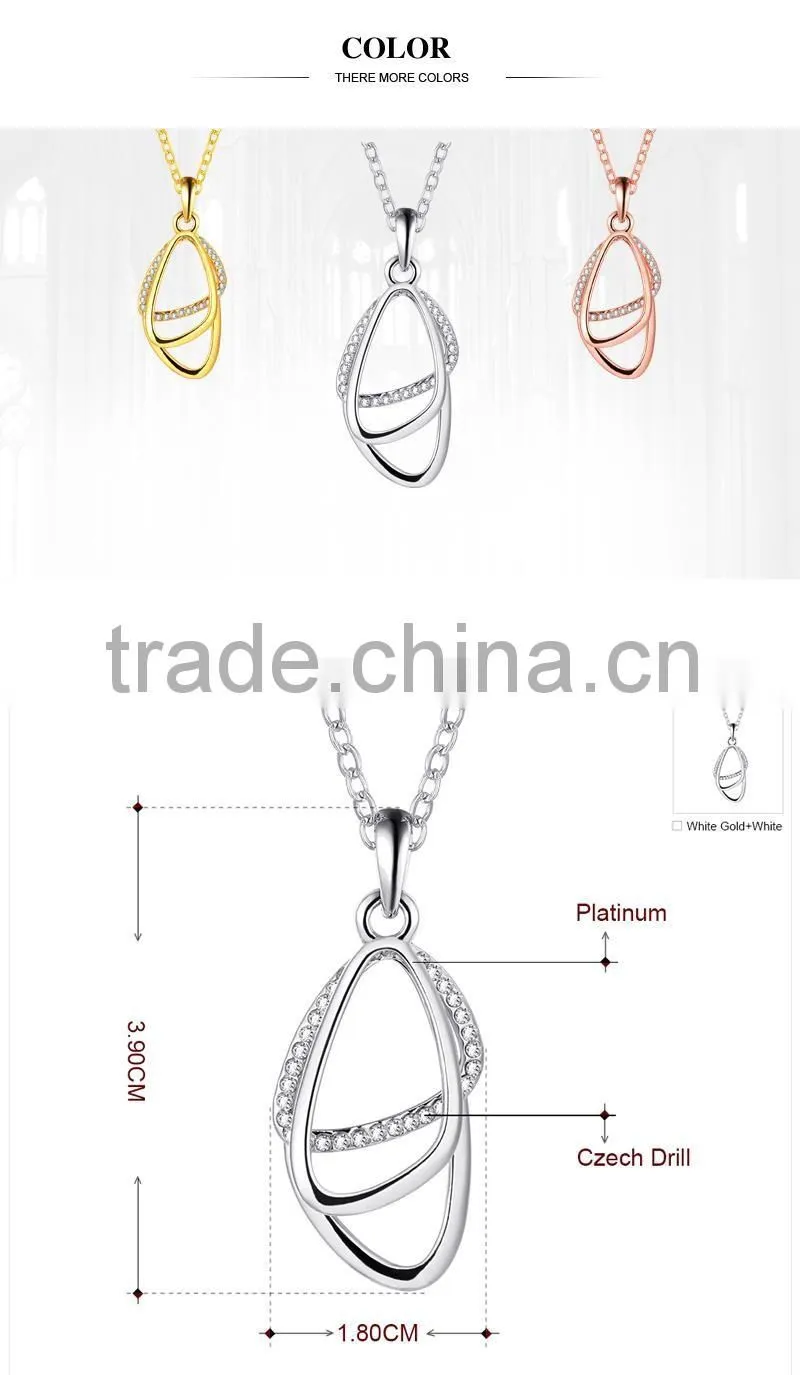 metal necklace vola shape specail design 18k white gold plated necklace