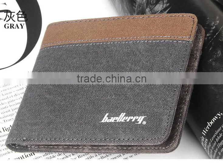 New High Quality Bifold Canvas Wallet Credit Card holder Canvas purse