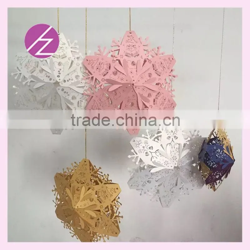 New style of 3D christmas star favor christmas room decoration be able to shine hot sale assorted colours good quality paper