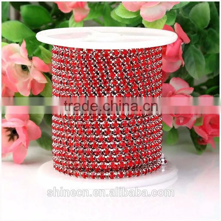 New design multicolor diy rhinestone YIWU Wholesale Hot Sale Hot fix Strong glue close Rhinestone cup chain