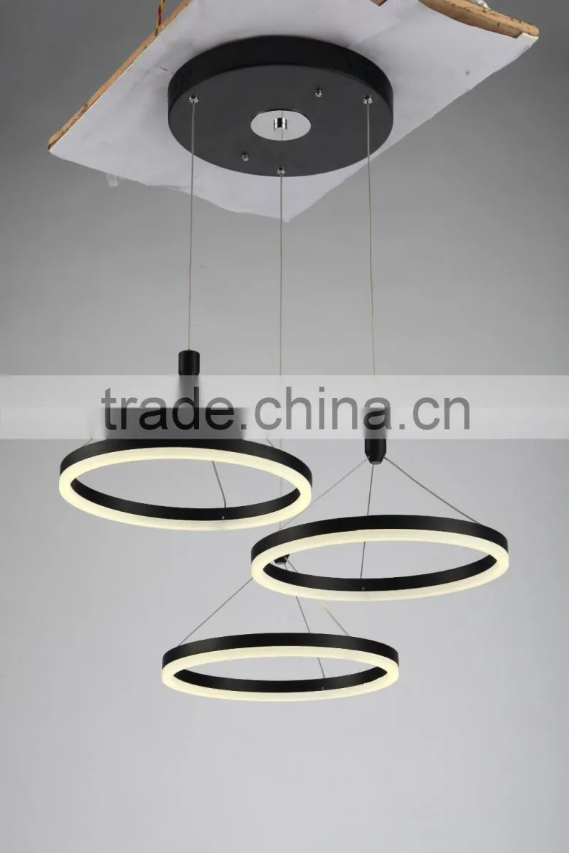 Acrylic Material Led Ring Pendant Light,White+Black Modern Lighting RT3098-3