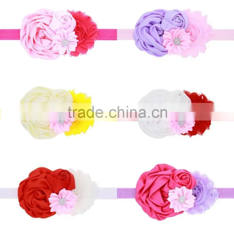 Fashion Baby shabby chic flower Headband Infant Headband Toddler Headband Navy Blue Headband baby flower hair band wh-1741