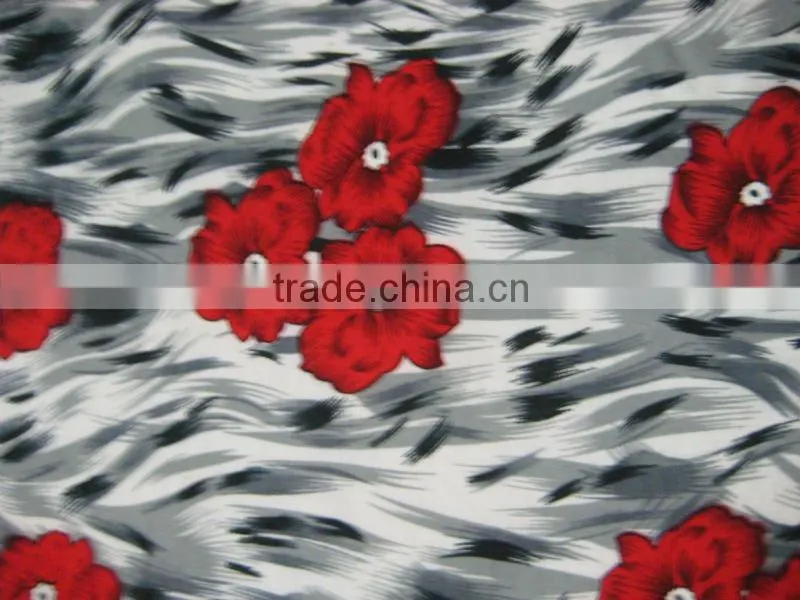 100% rayon voile printed fabric