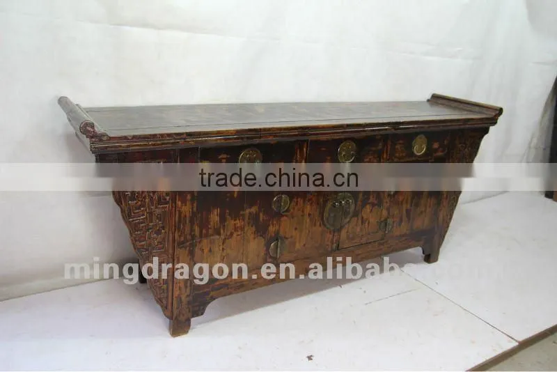Chinese antique furniture pine wood Two Door Three Drawer Cabinet
