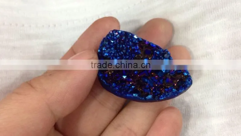 In stock!!! Blue color agate necklace drusy pendant Pear shape druzy pendant