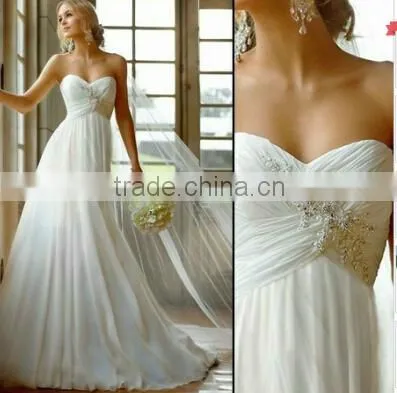 Bridal Dress 2015 New Stock US Size 2 to 22 White/Ivory Applique Beach Wedding Dresses