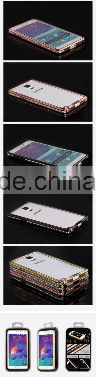 Diamond and Metal Phone Cases for Samsung Note 4