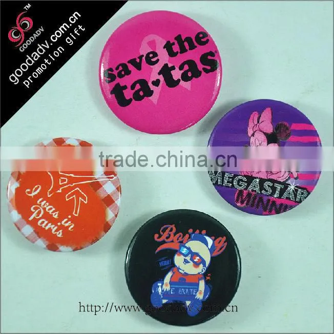 Guangzhou factory produce free stytle lovely blank button badges
