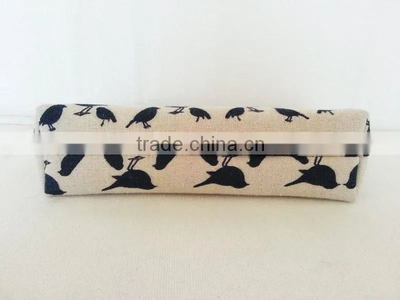 Personalized birds design jute cosmetic bags