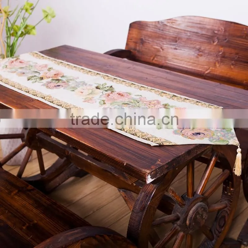 Plus fancy useful 100% polyester jacquard table runner for round table/square table