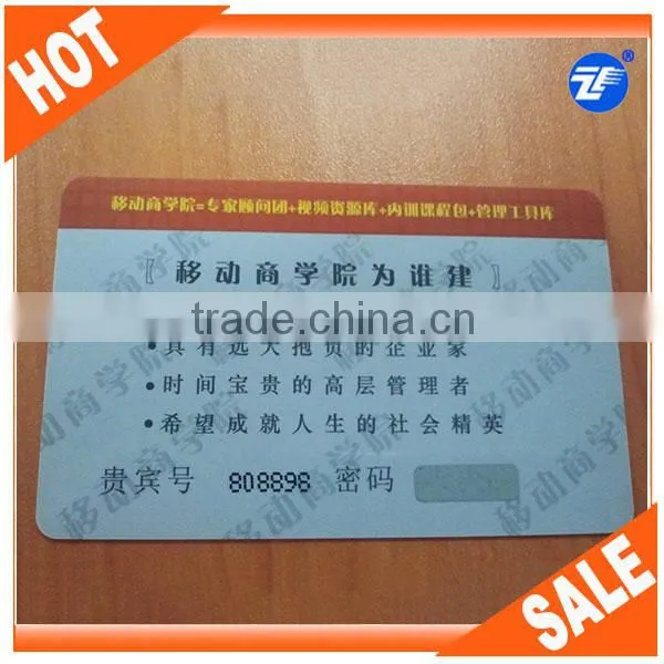 plastic 4 color offset printing pvc calling scratch card