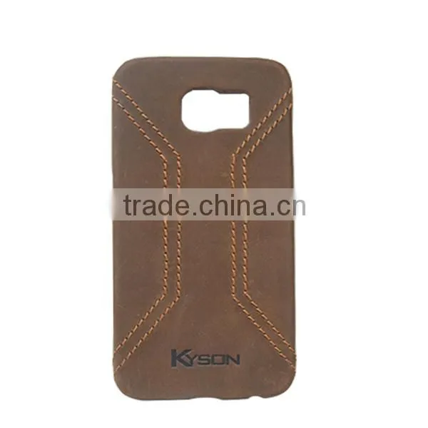 Real Natural leather + Hard Case Cover For Samsung Galaxy S6 Edge Plus
