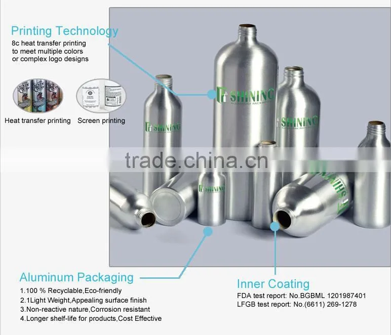 100ml perfume bottle aluminum bottle with spray pump