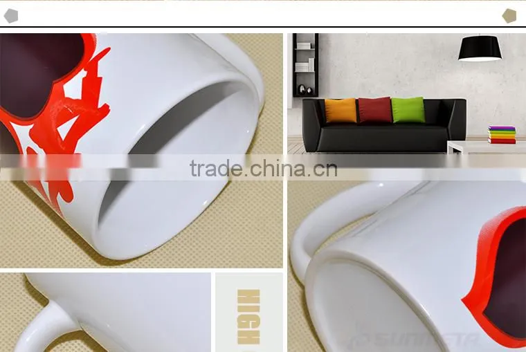 sublimation coated ceramic magic mug, Yiwu factory directly supply