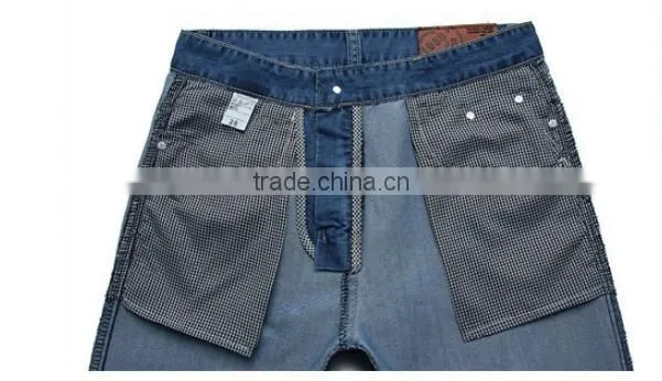 Denim Jeans Men Famous Brand 2016 Jeans Slim Fit Straight Trousers Zipper Style Light Blue